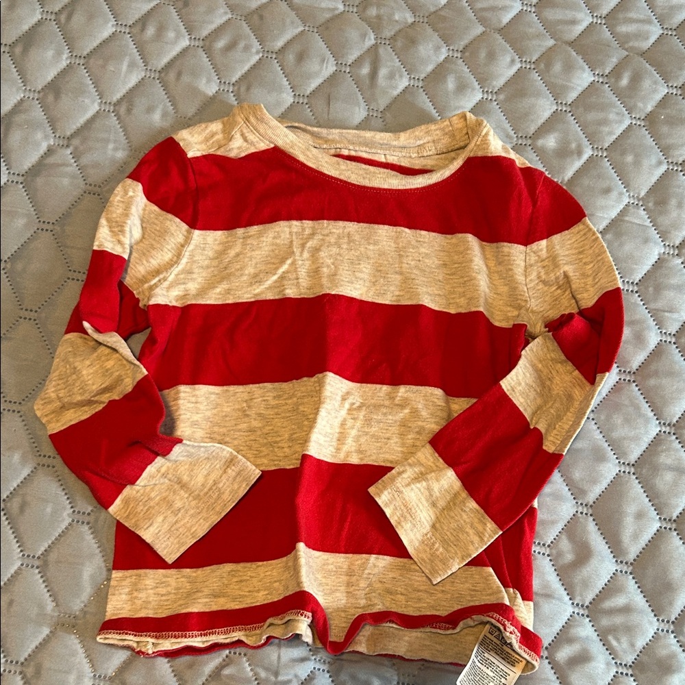 Red and gray Striped Kids Shirt